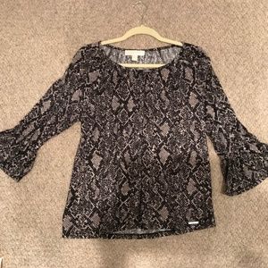 MIchael Kors Medium Gray/Black Snakeprint Blouse